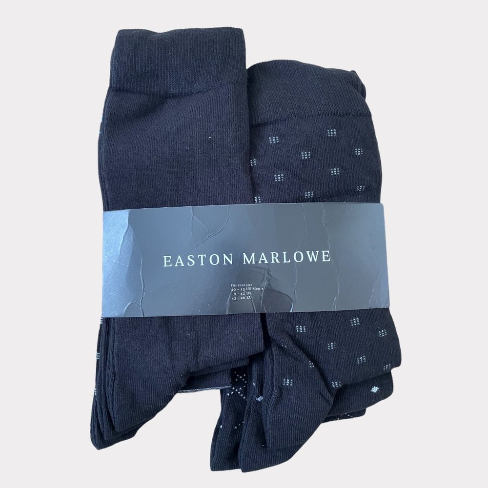 NWT Easton Marlowe Dress Socks Men's Socks Classic Patterned Black 10 - 13 - Picture 2 of 9